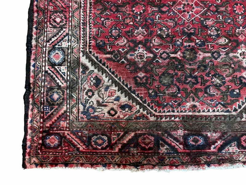 5.5 X 10 Antique Handmade Wool Tribal Gallery Rug All Over Red Runner Corridor