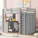 Loft Bed With Drawers, Desk, And Wardrobe by HouseOfZazla