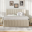 Upholstered Platform Bed With Twin Size Trundle And 3 Drawers by Unique Piece Furniture