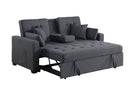 Cody II - Convertible Sleeper Loveseat With Cup Holder, Charging Ports and Pocket - Dark Gray by HouseOfZazla