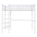 Loft Bed With 4 Tier Shelves And Storage