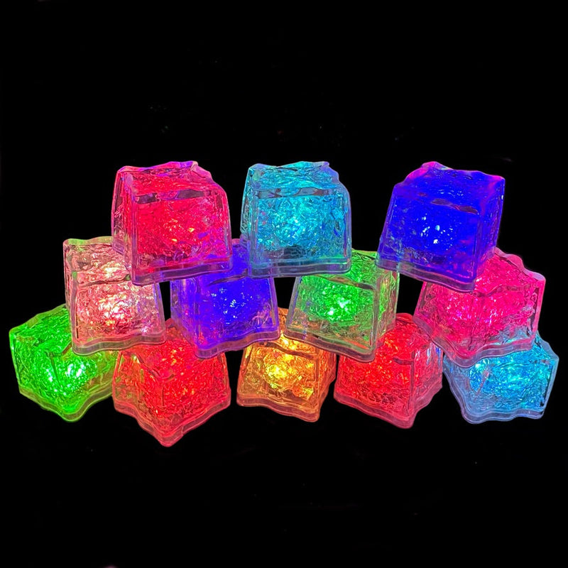 REVO Multi Color 8 Mode LED Light Up Ice Cube | One cube makes 7 colors | 12 pack