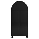 Modern Arched Storage Cabinet with Glass Doors, Open Display Shelves – Farmhouse Style Kitchen Pantry, Dining Room Accent Cabinet, Freestanding Bookcase for Living Room & Office