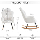 Contemporary Teddy Fabric Upholstered Nursery Rocking Glider Chair With High Backrest And Pillow by HouseOfZazla