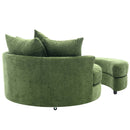 360° Swivel Accent Barrel Chair With Storage Ottoman & 4 Pillows, Modern Leisure Chair Round Accent For Living Room by HouseOfZazla