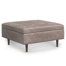 Shay - Large Square Coffee Table Storage Ottoman Mid-Century Style by Unique Piece Furniture