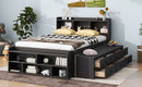 Bed With Bookcase Headboard, Under Bed Storage Drawers And Bed End Storage Case by HouseOfZazla