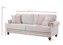 82" Chenille modern Upholstered Sofas 2 Seater Couches with Nails and Armrests (White)