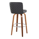 Henry - Contemporary Fixed Height Barstool With Swivel With Round Footrest (Set of 2) by HouseOfZazla