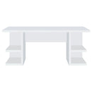 Hannah - 4 Shelf Writing Desk With Open Shelving - White by HouseOfZazla