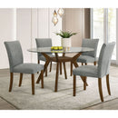 Flynn - Round Glass Top Dining Table - Brown by HouseOfZazla