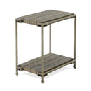 Corbeta - 3 Piece Metal Frame Wood Living Room Coffee Table And 2 Chairside Tables Set, Aged Graphite - Brown by HouseOfZazla