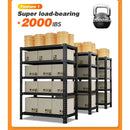 Household storage rack, adjustable display rack, basement balcony storage rack, carbon steel storage rack, 120cm * 40cm * 180cm, five floors (black)