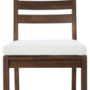 TREXM Rustic Patio Bar Set with Ergonomic Chairs, Solid Wood Slatted Tabletop in Mocha+Beige Cushion by Montret
