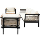 4 Pieces Outdoor Sectional Sofa Set 5 Person Patio Seating Group Outdoor Conversation Set With Cushions And A Coffee Table For Patios by HouseOfZazla