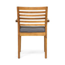 Outdoor Dining Chair With Slat Back And Acacia Wood Frame (Set of 2) - Gray / Teak by HouseOfZazla