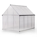 6x8 FT Polycarbonate Greenhouse, Outdoor Walk-in Green House with Vent Window, Hinged Door, Rain Gutter, Heavy-Duty Aluminum Hot House for Backyard Garden