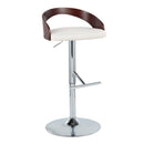Grotto - Contemporary Adjustable Height Barstool With Swivel With Straight T Footrest (Set of 2) by HouseOfZazla