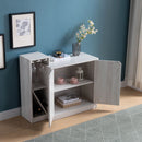 Bar Cabinet, Wine Bottle Storage Display Kitchen Cabinet, Holds 4 Wine Bottles - White Oak by HouseOfZazla