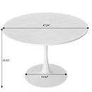 47.24"Modern Round Dining Table,Four Patchwork Tabletops with White Color Solid Wood Grain Table Top,Metal Base Dining Table, End Table Leisure Coffee Table