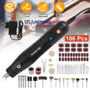 Mini Corded Rotary Power Tool Set of 186Pcs Electric Detail Sander Grinding Pen Small Drill Kit Engraver with 5 Speeds for Sanding Polishing Drilling