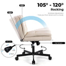 Large Size Swivel Home Office Desk Chair Armless Office Room Chair - Beige by HouseOfZazla
