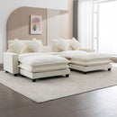 Sectional Sofa Upholstered Sofa With Two Removable Ottoman, Two USB Ports, Two Cup Holders And Large Storage Box For Living Room by HouseOfZazla