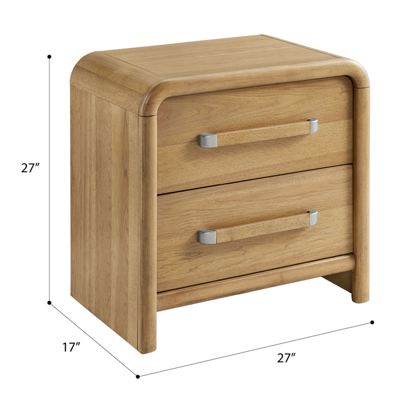 2 Drawer Nightstand With USB Charging - Brown, photo 6 of 6
