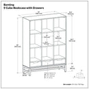 Banting - 9 Cube Bookcase With Drawers - Walnut Brown