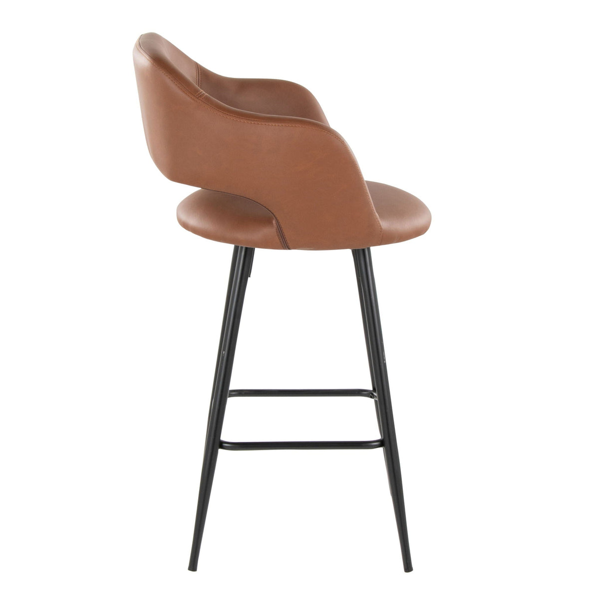 Margarite - Contemporary Fixed Height Counter Stool With Square Footrest (Set of 2), photo 13 of 20