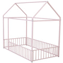 Metal Bed House Bed Frame With Fence by Unique Piece Furniture