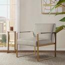 Jayco - Accent Chair With Metal Arms - Beige by HouseOfZazla