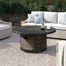 Cassara Resort - Propane Outdoor Fire Pit Table - Brown by HouseOfZazla