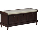 TREXM Classic Shoe Bench with Cushion and Three Drawers, Fluted Entryway Bench with Storage for Living Room, Entryway, and Hallways (Espresso)
