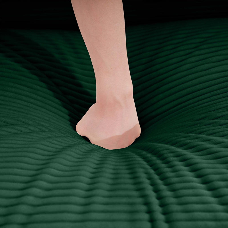 Modern Fabric Living Room Sofa with 4 Pillows, Upholstered Large Deep Seating Loveseat, Green Corduroy