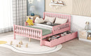 Platform Bed With Guardrails On Both Sides And 2 Storage Drawers by HouseOfZazla