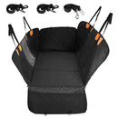 Dog Car Seat Cover For Back Seat Waterproof Oxford Cloth Seat Cover Hammock Non-Slip Scratchproof Back Seat Extender with Side Flap Mesh Window Storag