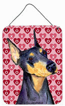 Doberman Hearts Love and Valentine's Day Portrait Wall or Door Hanging Prints