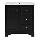 Bathroom Vanity With Sink, Modern Elegant Bathroom Storage Cabinet With 3 Drawers And Adjustable Shelves, Freestanding Vanity Set With Mirror Cabinet, Single Sink Bathroom Vanity by HouseOfZazla