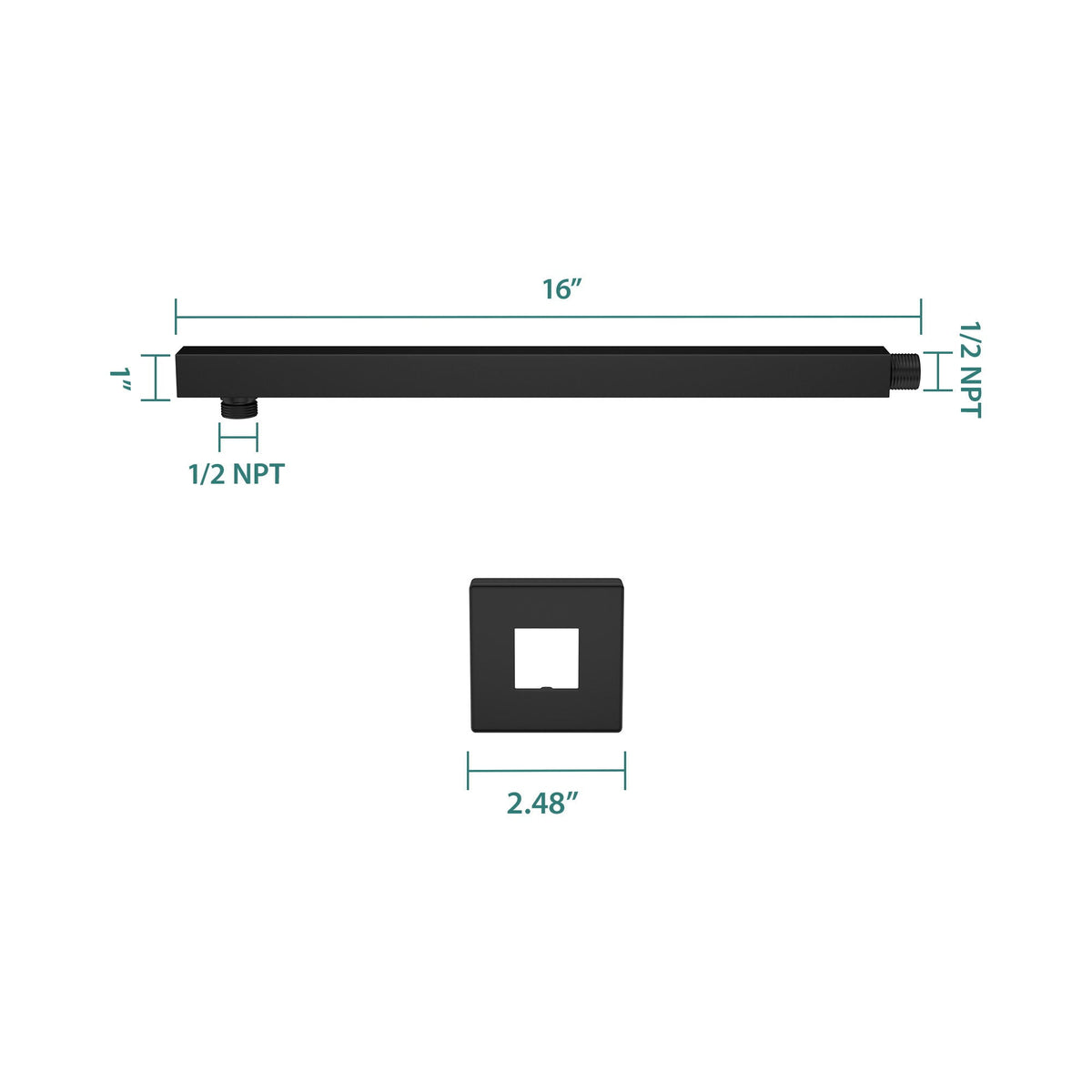 Wall Mounted Shower Arm With Flange, photo 9 of 15