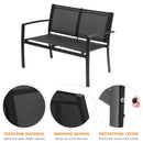 4 Pieces Patio Furniture Set Outdoor Garden Patio Conversation Sets Poolside Lawn Chairs with Glass Coffee Table Porch Furniture (Black)