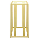 Adri Glass Top Entryway Console Table Matte Brass