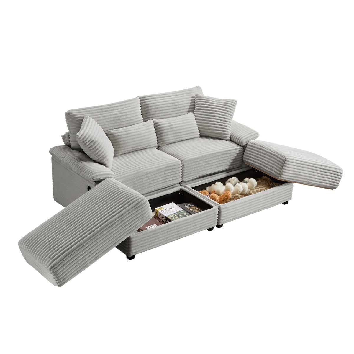 Double Chaise Lounge Set with Reversible Ottoman, photo 9 of 10
