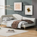 Upholstered Daybed With Headboard And Armrest, Support Legs by HouseOfZazla