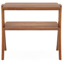 Narrow 2 Tier Side Slim Accent Table For Living Bedroom Or Entryway, Space Saving Furniture With Storage Shelf - Walnut by HouseOfZazla