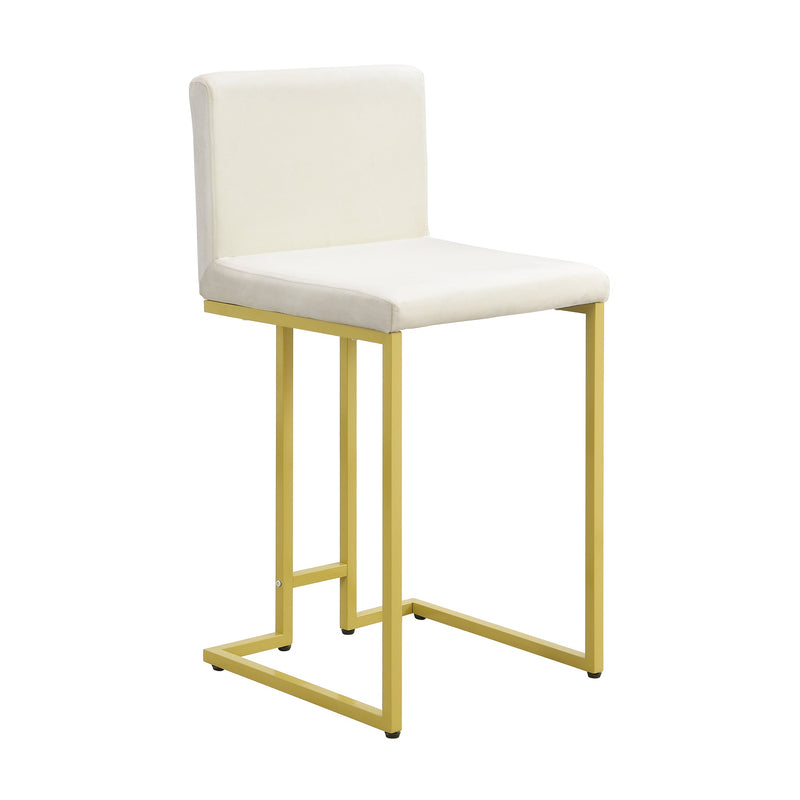 25.8" Counter Height Bar Stools Set of 2, Mid-Century Modern Gold Counter Height Bar Stools with Back