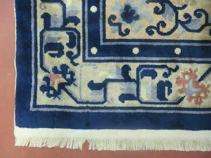 4' X 6' Antique Handmade Fine Knotted Peking Chinese Wool Rug Amiri Salmon