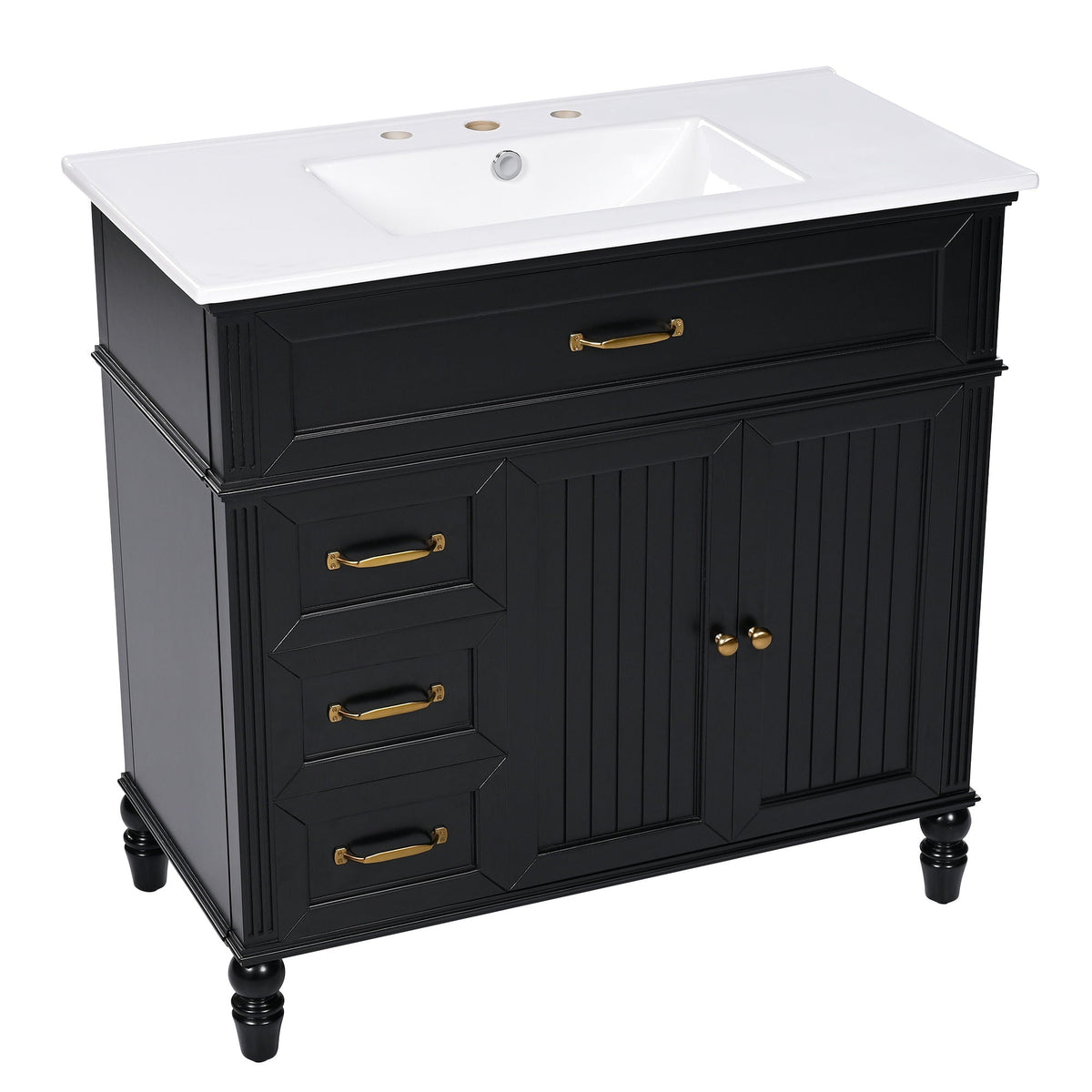 Bathroom Vanity With Sink, Freestanding Cabinet & Drawers, photo 39 of 40