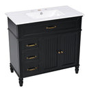Bathroom Vanity With Sink, 2 Doors 2 Drawers, Freestanding Design by HouseOfZazla