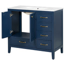 Elegant Vintage Bathroom Vanity With Sink and Soft Closing Drawers by HouseOfZazla